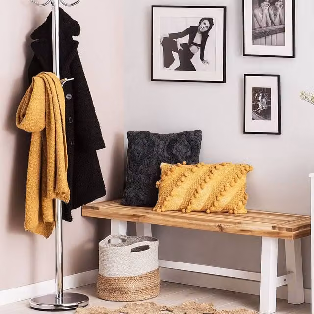Wyld and Coco Glamour Industrial Silver Steel Freestanding Coat Stand with Distributed Point Hooks
