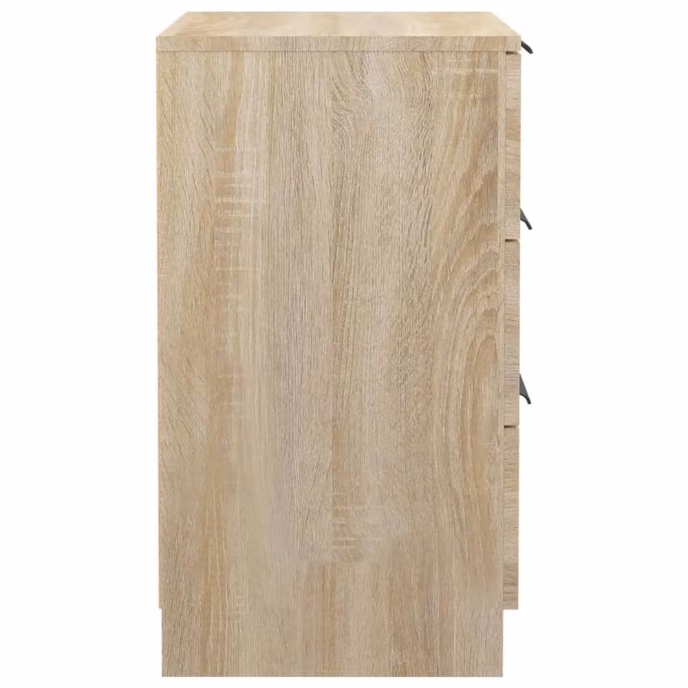 Berkfield Home Modern Bedside Cabinets, 2 Piece Set in Sonoma Oak and Light Tan, W/D/H: 40 x 36 x 65 cm – 3