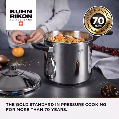 Kuhn Rikon Stainless Steel and Aluminium Pressure Cooker Multi Cooker Pot, Silver, 7 l, 22 cm – 3