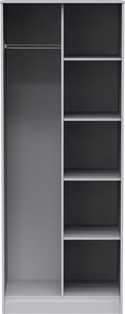 Ready Assembled 2 U Dallas Open Wardrobe in Mid Grey and Gold – 1