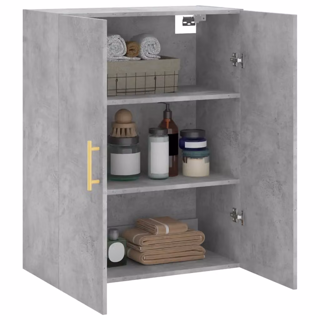Berkfield Home Wall Mounted Cabinet in Concrete Grey, W/D/H: 69.5 x 34 x 90 cm – 3