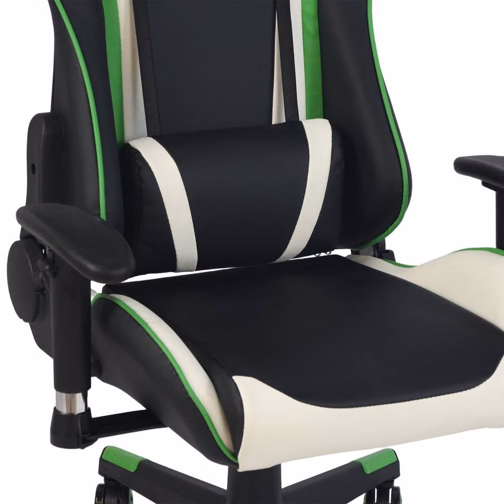 RayGar RG-MAX Gaming Chair in Green with Synthetic Leather, Headrest and Armrests – 4