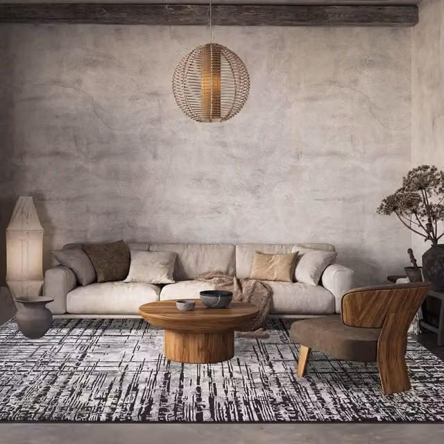 Desire Rugs Belgravia Modern Nexus Design Area Rug in Grey, W: 160 cm, D: 230 cm