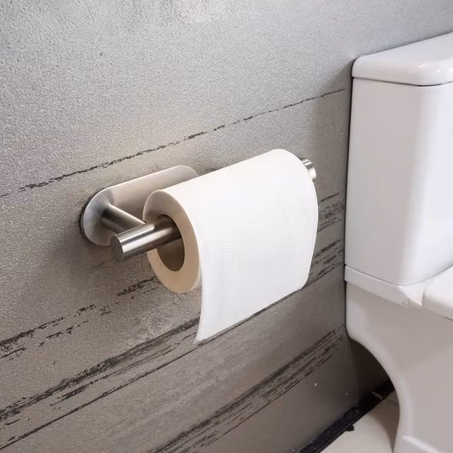 Garden Sanctuary Wall Mounted Stainless Steel Toilet Paper Roll Holder in Silver