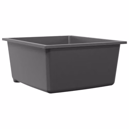 vidaXL Granite Composite Kitchen Sink, Grey, W: 38 cm, D: 44 cm, H: 20 cm – 1