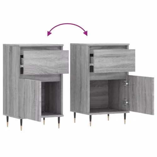 vidaXL Grey Sonoma Sideboard in Engineered Wood W/D/H: 40 x 35 x 70 cm – 4