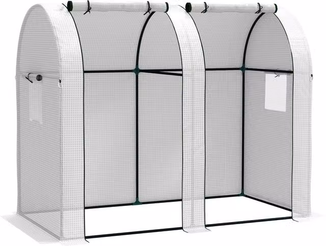 Outsunny White Mini Two-Room Greenhouse, W: 94 cm, H: 185 cm