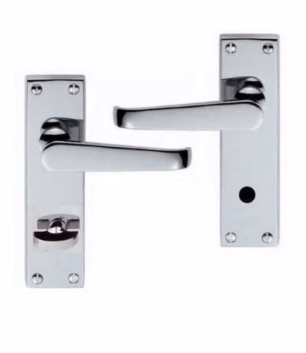 Golden Grace Victorian Bathroom Handles Pair in Chrome, W: 150 mm, D: 42 mm