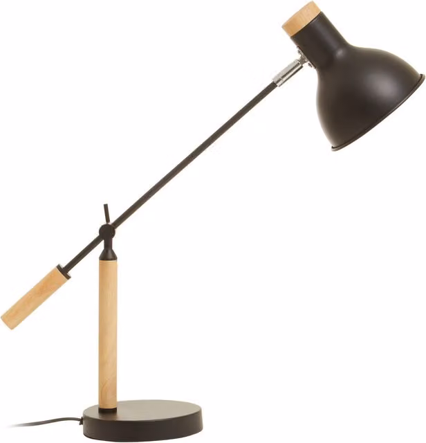 Orsina Industrial Adjustable Table Lamp by Interiors by Premier in Black and Wood