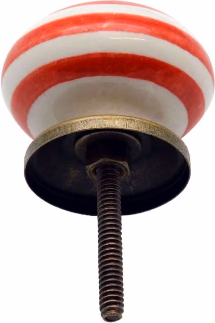Nicola Spring Polished Red Ceramic Cupboard and Drawer Knobs, Pack of 24