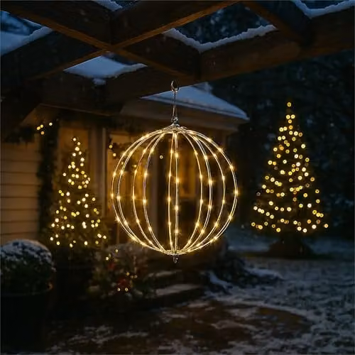 Netagon Gold Copper LED Sphere Christmas Lights with Timer and 10m Lead