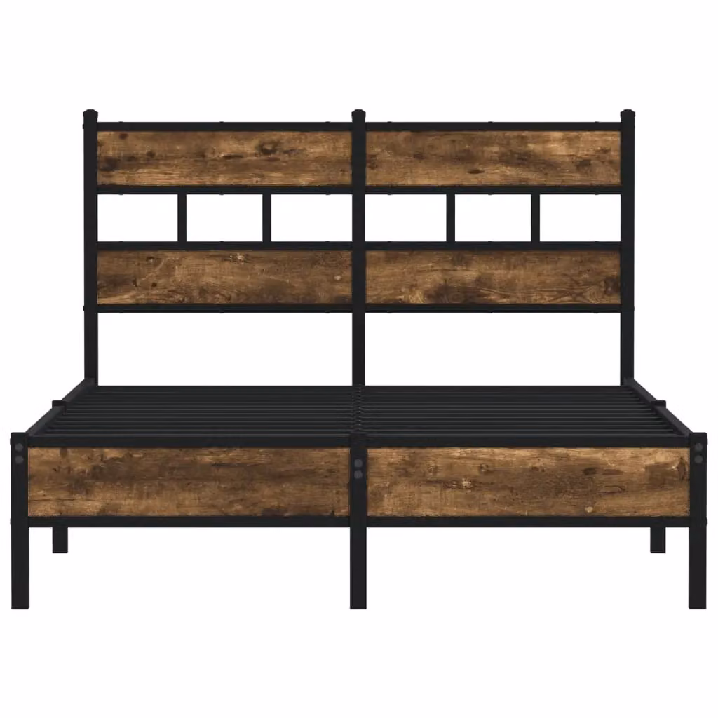 Berkfield Home Sonoma Oak Bed Frame with Headboard in Brown, W/D/H: 120 x 200 cm – 3