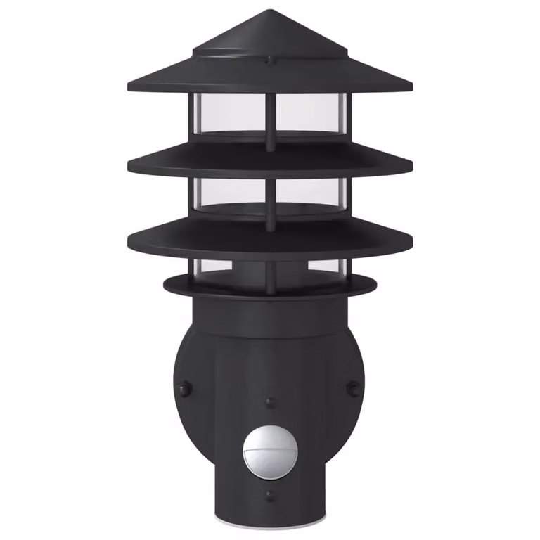 Berkfield Home Black Stainless Steel Outdoor Wall Light with Motion Sensor