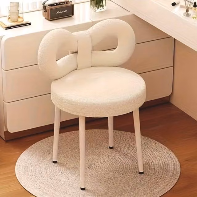 Ventryn Butterfly Back Vanity Stool in White