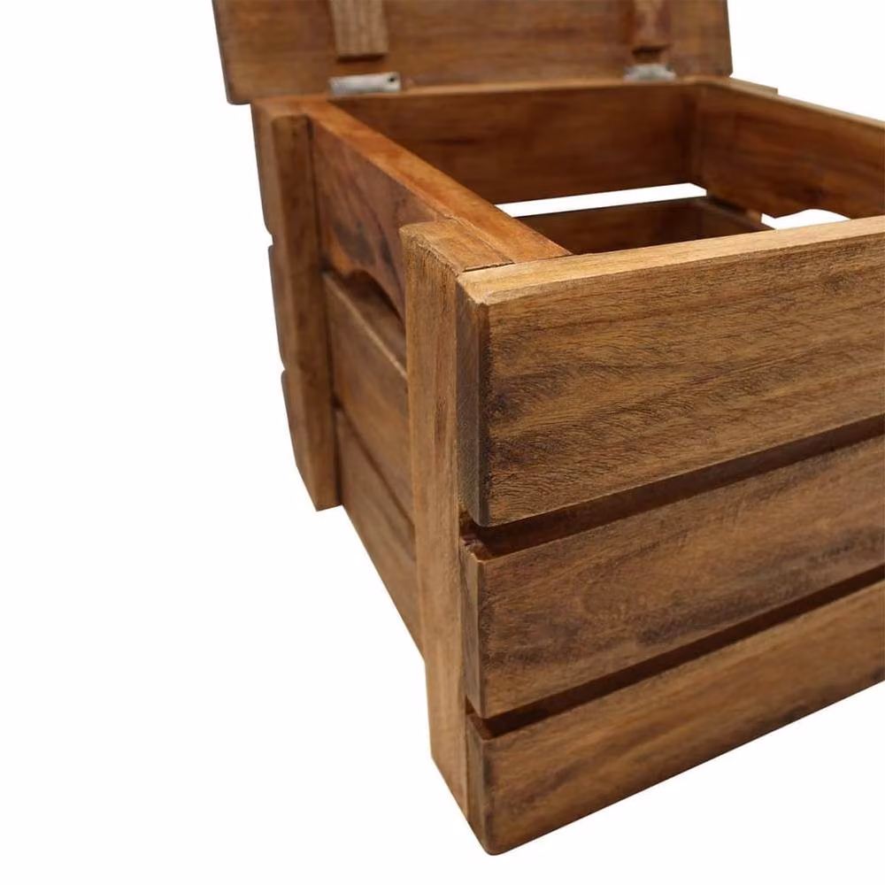 Berkfield Home 2 Piece Solid Mahogany Wood Storage Crate Set in Brown – 4