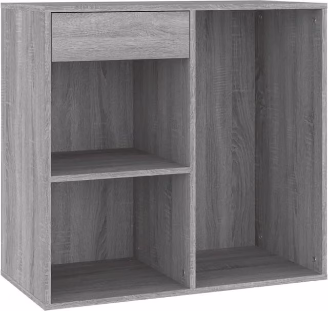 Berkfield Home Grey Sonoma Cosmetic Cabinet with Mirror Top, W: 80 cm, D: 40 cm, H: 75 cm – 1