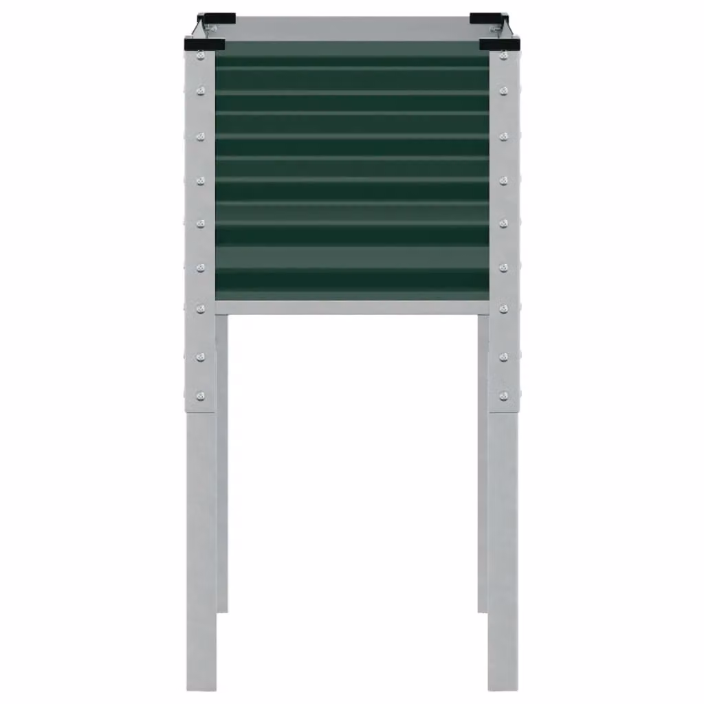 Berkfield Home Steel Garden Planter Tub, Green, W/D/H: 45 x 45 x 88 cm – 3
