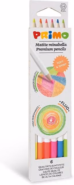 Minabella 6 Fluorescent Yellow Pigment Wood Pencils for Children