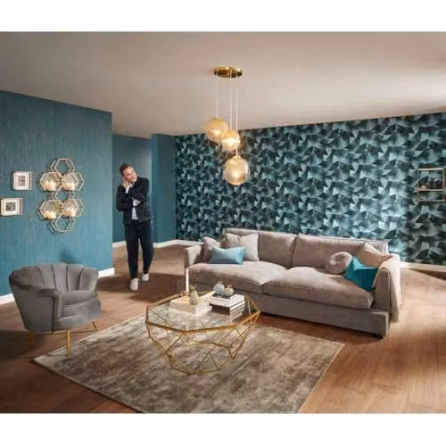 Erismann Geometric Modern Petrol Wallpaper Roll – 3