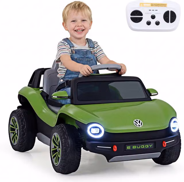 Costway Licensed Volkswagen Electric Ride on Car with Light and Sound, Green