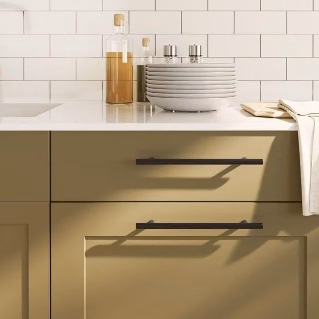Berkfield Home 10 Pack Matt Black Stainless Steel Bar Cabinet Handles, Length: 19.2 cm