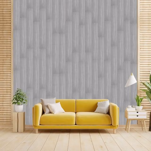 Novecrafto Grey Wood Effect Polystyrene Decorative Wall and Ceiling Panels, Pack of 12, W: 16.7 cm, L: 100 cm