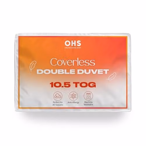 OHS 10.5 Tog King Size Coverless Duvet and Pillowcase Set, Reversible Grey and Yellow Microfibre Hollow Fibre Bedding – 2
