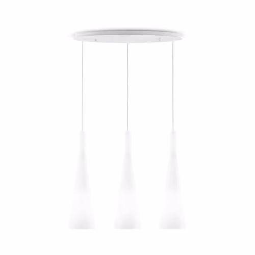 Netlighting Milk 3 Light Suspended Ceiling Pendant Light in White with Glass Cones and Height Adjustment – 1