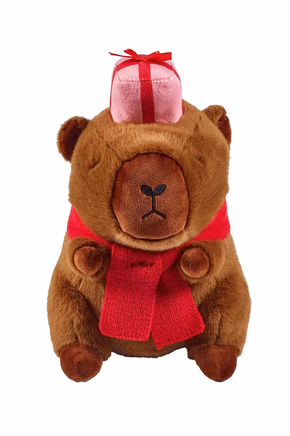 Catherine Lansfield Christmas Capybara 3D Shaped Cushion in Brown – 3