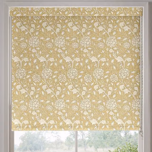 William Morris At Home Wild Tulip Made to Measure Blackout Roller Blind, Yellow Floral Pattern