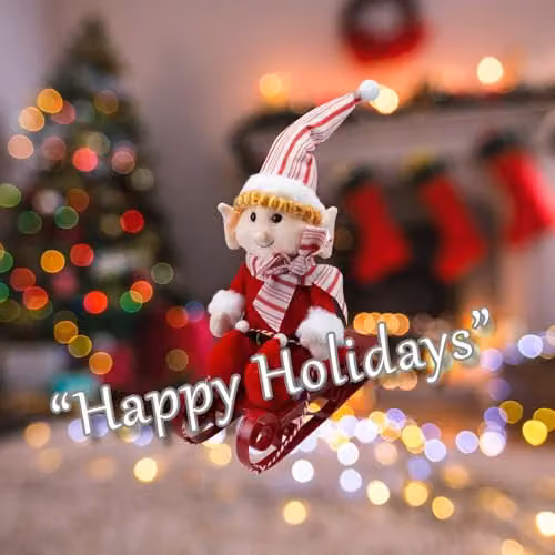 VFM e-Store Christmas Elf on Sledge Tabletop Decoration in Red and White, H 31 cm x W 16 cm – 4