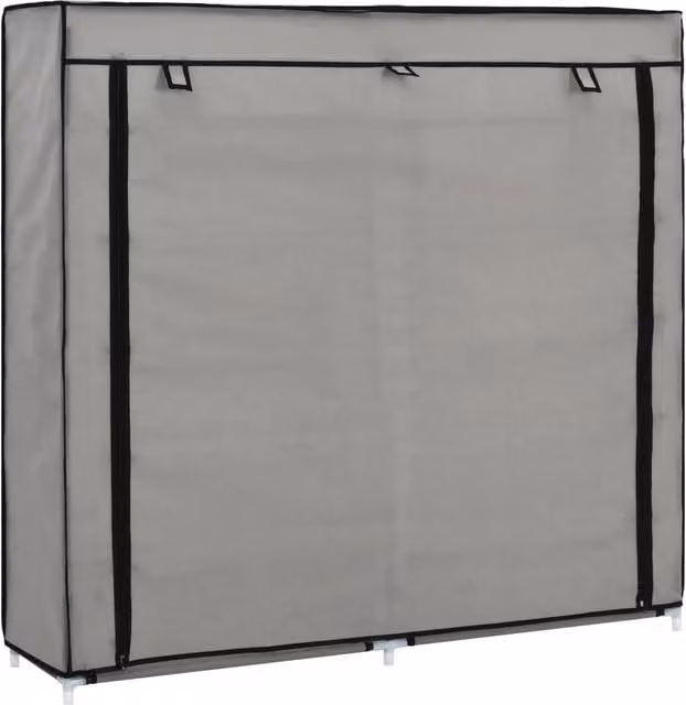 Berkfield Home Grey Fabric Shoe Cabinet with Integrated Seat, W: 115 cm, D: 28 cm, H: 110 cm – 1