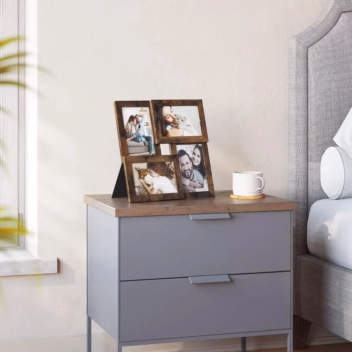 SONGMICS Multi Picture Wall Frame Set, 4 Photo Gallery Collage in Brown, 10 x 15 cm – 2