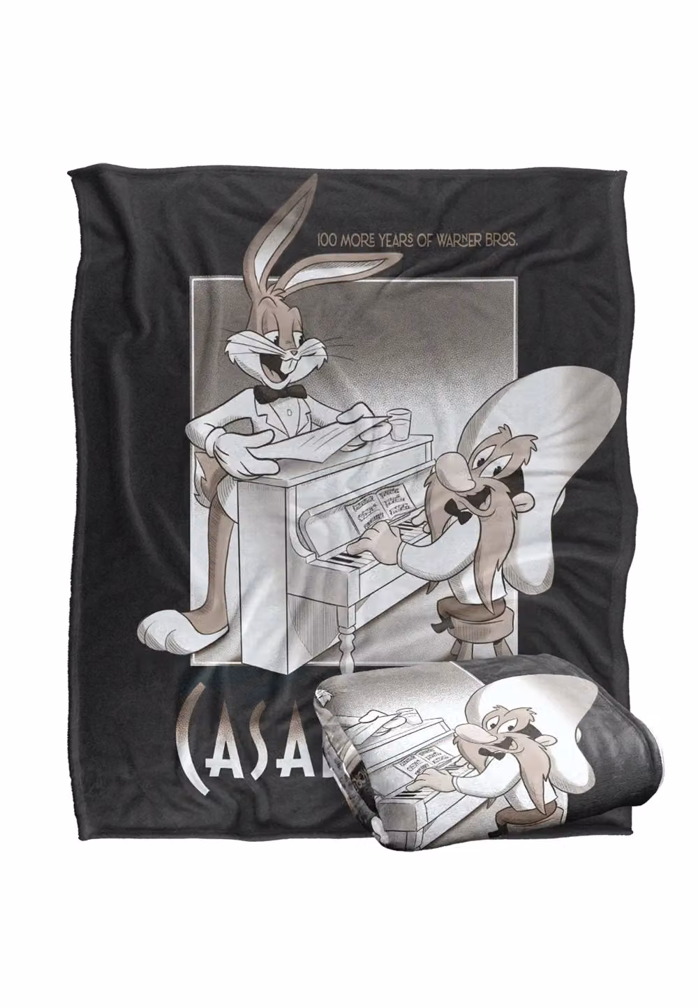 Warner Brothers Looney Tunes Silky Touch Super Soft Throw Blanket, White, W: 152 cm, D: 127 cm – 2