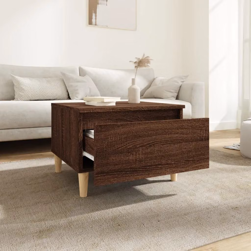 Berkfield Home Set of 2 Brown Oak Side Tables, W/D/H: 50 x 46 x 35 cm – 2