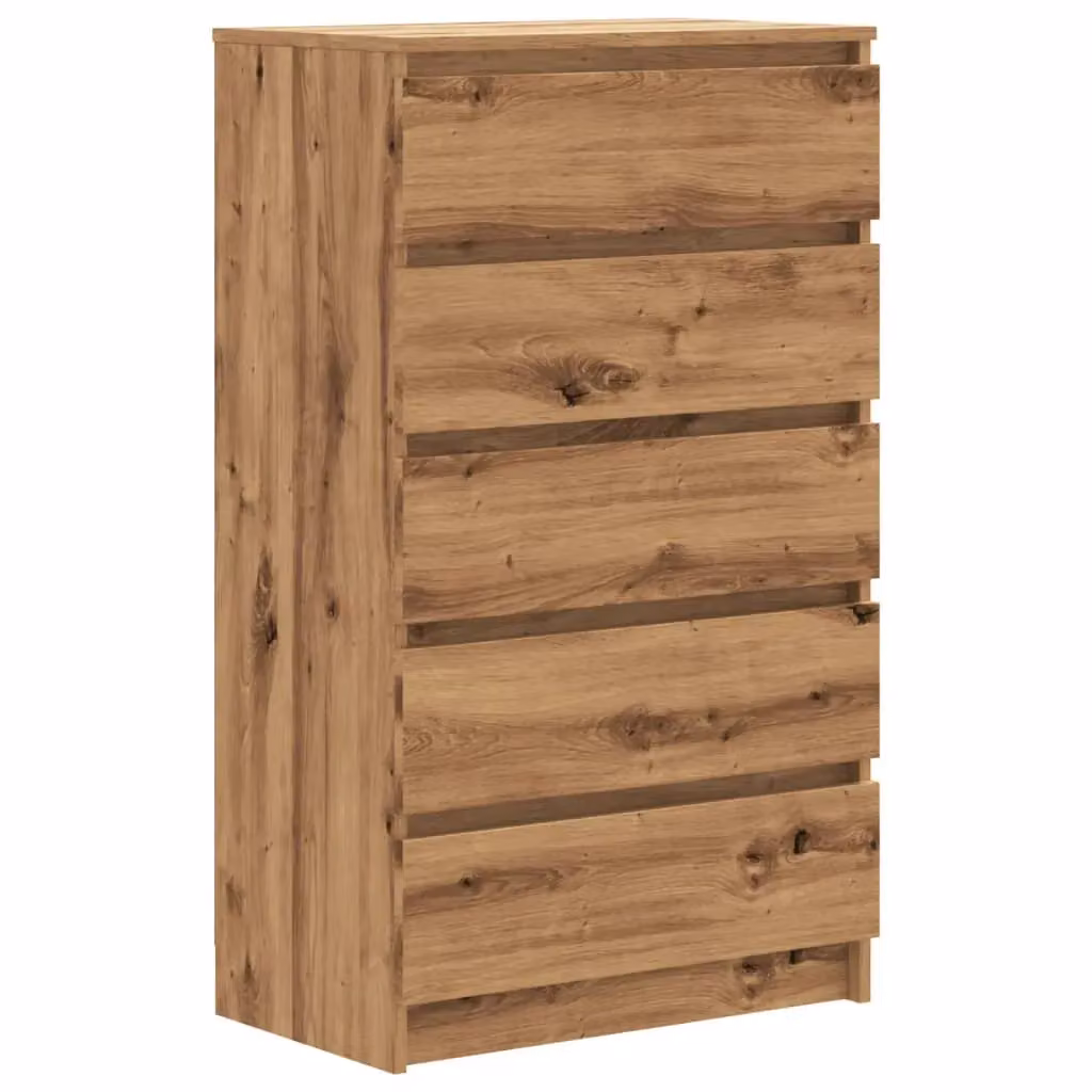 Berkfield Home Artisan Oak Drawer Cabinet in Brown, W/D/H: 60 x 36 x 103 cm – 2