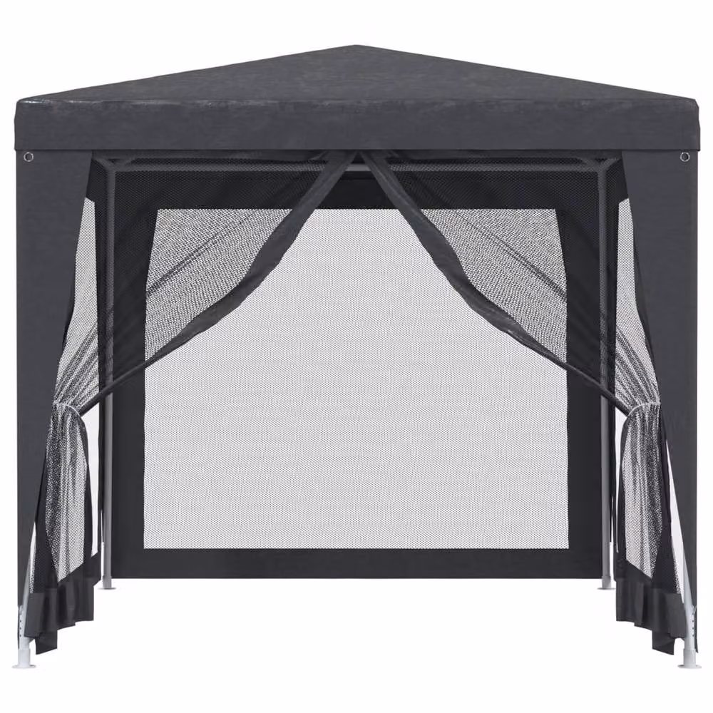 Berkfield Home Party Tent with 4 Mesh Sidewalls, Anthracite and Black, W/D: 2.5 x 2.5 m – 3