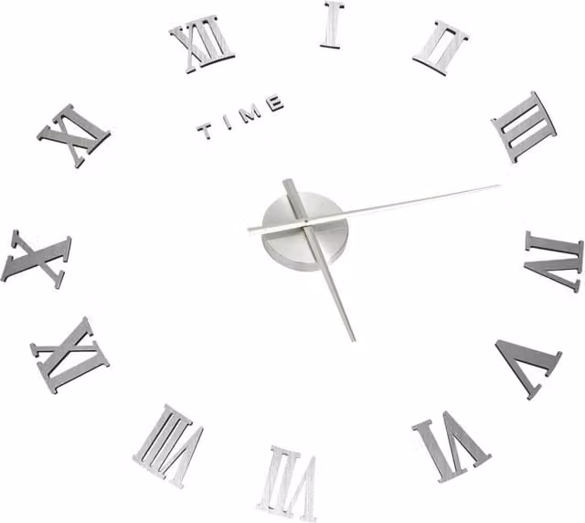 Berkfield Home Modern 3D Round Analog Wall Clock in Silver, Diameter: 100 cm – 1