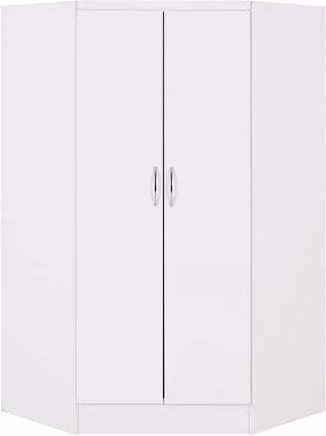 Seconique Nevada White High Gloss 2 Door Corner Wardrobe
