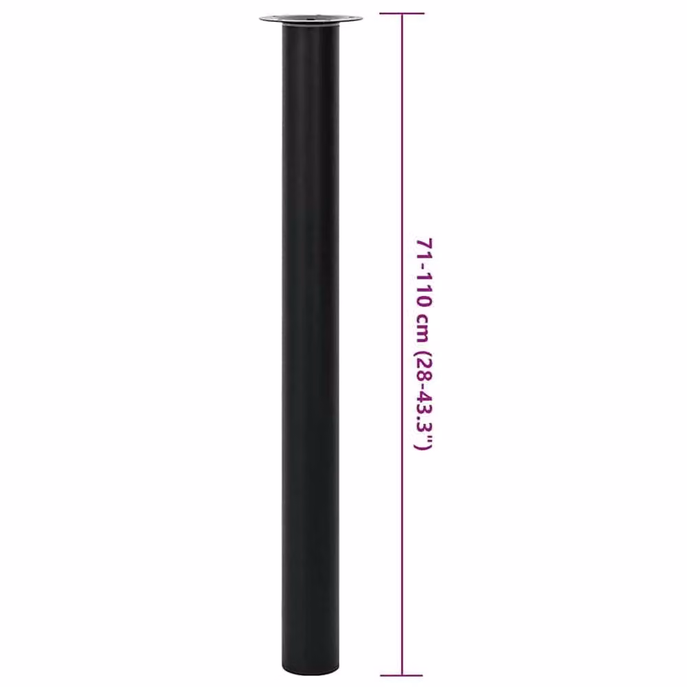 Berkfield Home 2 Pack Telescopic Metal Table Legs in Matt Black, Height: 710 mm - 1100 mm – 5