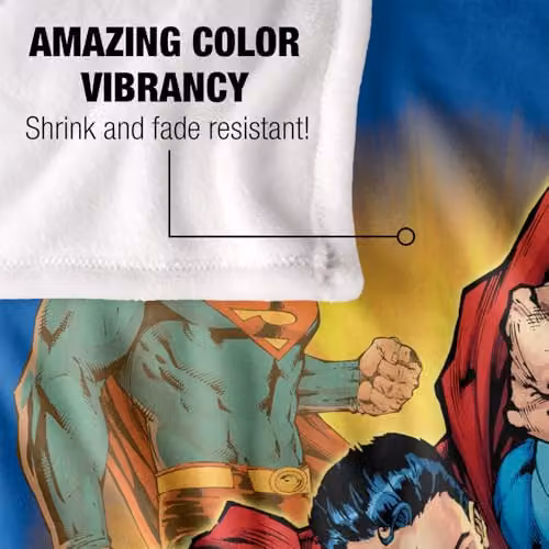 DC Comics Superman Collage Silky Touch Super Soft Fleece Throw Blanket, White, W/D/H: 152 x 127 cm – 4