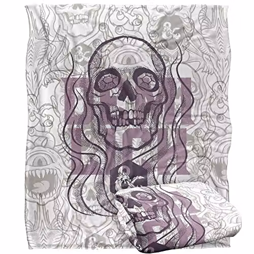 Hasbro Dungeons and Dragons Retro Demilich Soft Fleece Blanket, White, W/D/H: 152 x 127 cm – 1