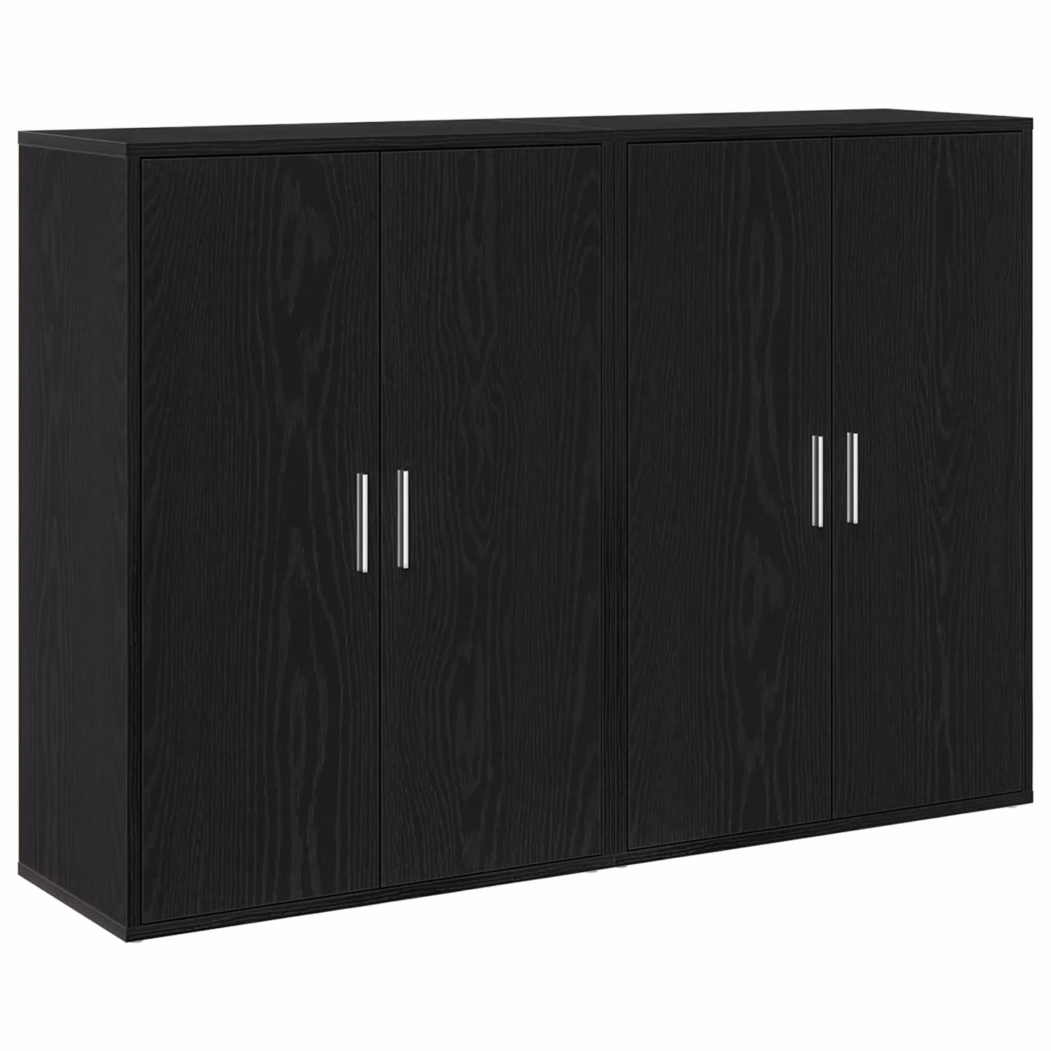 Berkfield Home Set of 2 Black Oak Sideboards in Engineered Wood, W/D/H: 60 x 31 x 84 cm – 2