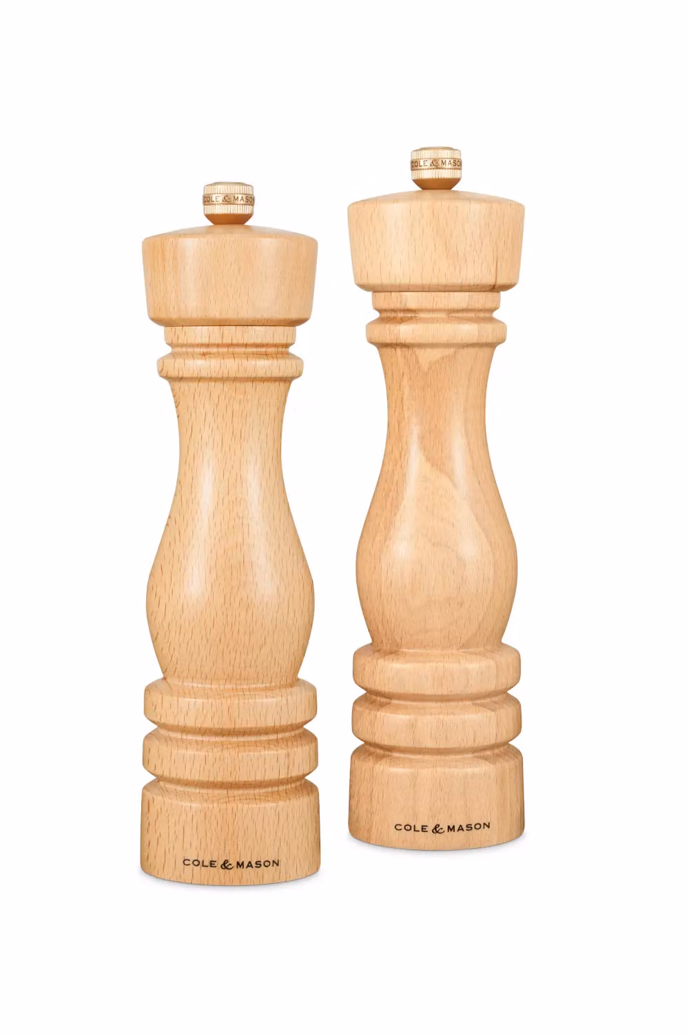 Cole & Mason London Beech Wood Salt and Pepper Mill Set in Beige, H 22 cm – 4