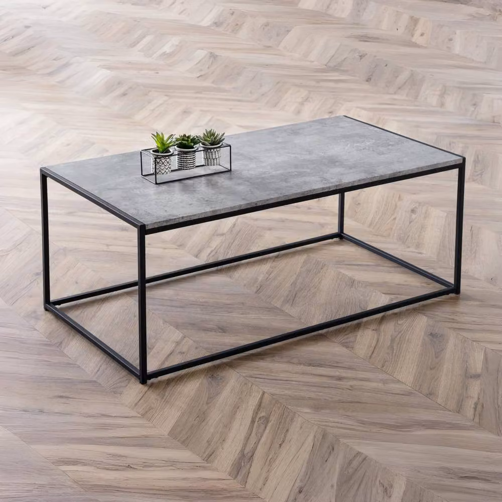 Cheshire Harstad Modern Concrete Coffee Table in Black and Grey – 2