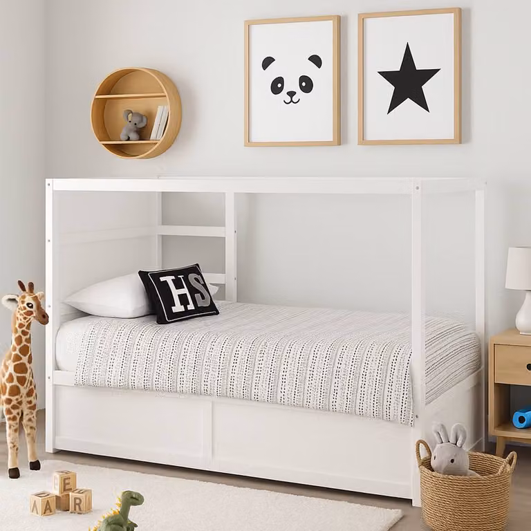 Aspire Hideout Reversible Midsleeper Children's Bed with Memory Foam Mattress in White, Single Size 90 x 190 cm