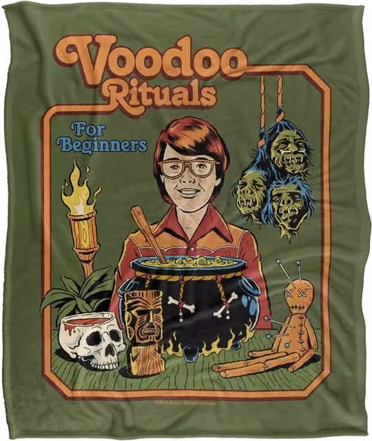 Steven Rhodes Voodoo Rituals Super Soft Fleece Throw Blanket, Multicolour, W/D/H: 91 x 147 cm