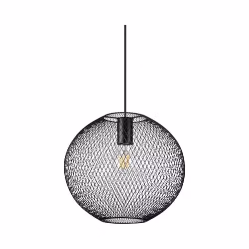 Ideal Lux Netlighting Black Metal Wire Frame Sphere Pendant Ceiling Light
