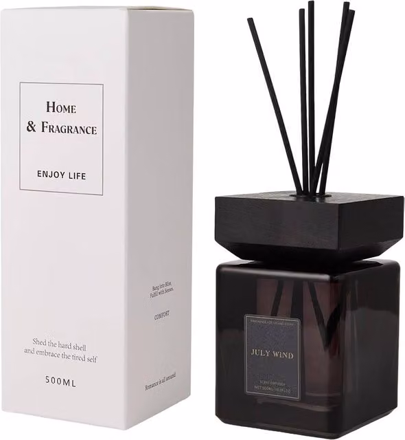 Living and Home Hotel Scented Reed Diffuser Set, Black, 500ml, Fresh Fruity and Woody Fragrance