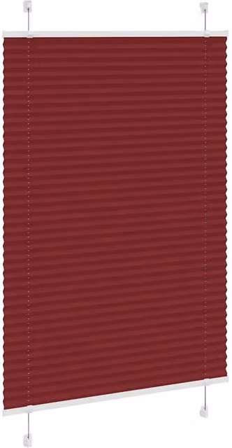 Berkfield Home Single Pleat Polyester Blind in Bordeaux Red, W: 85 cm, H: 150 cm